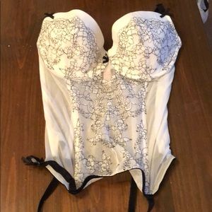 Victoria’s Secret White and Black Corset + panty